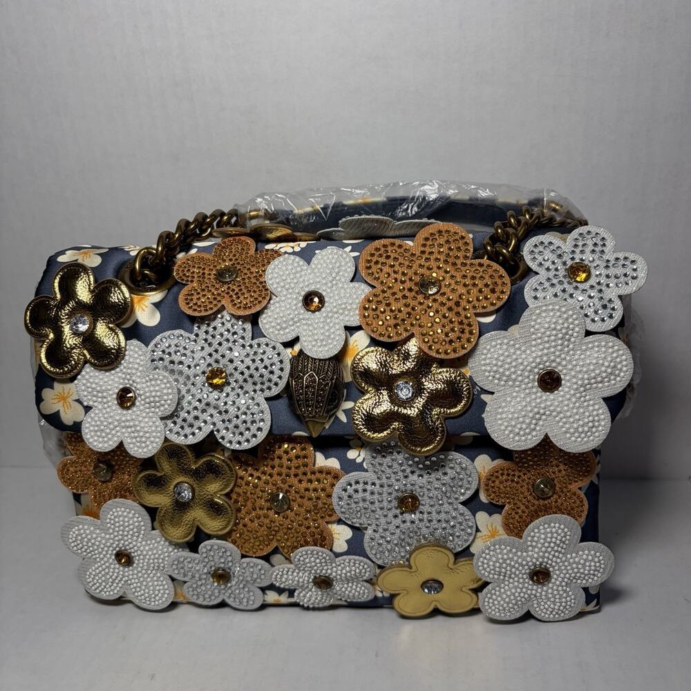 Kurt Geiger Kensington Daisy Shoulder Crossbody Bag Pale Blue Multi NWT $295